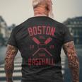 Boston Massachusetts Baseball Vintage Retro Sports Men's Back Print T-shirt Gifts for Old Men