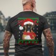 Boxer Dog Ugly Sweater Christmas Puppy Dog Lover Men's T-shirt Back Print Gifts for Old Men