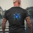 Brain Neuron Fancy Blue Nerve Neurology Neuroscience Men's T-shirt Back Print Gifts for Old Men