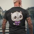 Brazilian Jiu Jitsu Black Belt Combat Sport Cute Kawaii Cat Men's T-shirt Back Print Gifts for Old Men