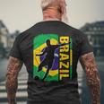 Brazilian Soccer Team Brazil Flag Jersey Football Fans Mens Back Print T-shirt Gifts for Old Men