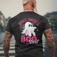 Breast Cancer Is Boo Sheet Halloween Breast Cancer Awareness Men's T-shirt Back Print Gifts for Old Men