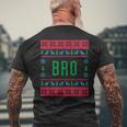 Bro Ugly Christmas Sweater Pjs Matching Family Pajamas Men's T-shirt Back Print Gifts for Old Men