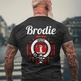 Brodie Clan Scottish Name Coat Of Arms Tartan Mens Back Print T-shirt Gifts for Old Men