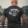 Brother Of The Birthday Boy Space Astronaut Birthday Family Mens Back Print T-shirt Gifts for Old Men