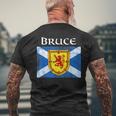 Bruce Scottish Clan Name Gift Scotland Flag Festival Mens Back Print T-shirt Gifts for Old Men