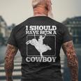 Bull Riding Cowboy Bull Rider Rodeo Men's T-shirt Back Print Gifts for Old Men
