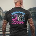 Burnouts Or Bows Gender Reveal Baby Announcement Mens Back Print T-shirt Gifts for Old Men