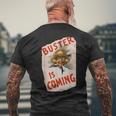 Buster Is Coming Creepy Vintage Shoe Advertisement Men's T-shirt Back Print Gifts for Old Men
