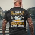 Camping Lover Never Underestimate A Grandpa With An Rv Men's T-shirt Back Print Gifts for Old Men