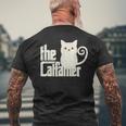 Cat Dad The Catfather Cats Kitten Men's Back Print T-shirt Gifts for Old Men