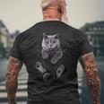 Cat Lovers British Shorthair In Pocket Kitten Men's T-shirt Back Print Gifts for Old Men