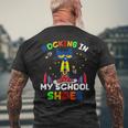 Cat Rocking I N My School Shoes Back To School Cat Lover Men's T-shirt Back Print Gifts for Old Men