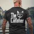 The Catfather Cat Dad Fathers Day Movie Pun Papa Men Men's Back Print T-shirt Gifts for Old Men