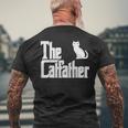The Catfather Fathers Day Cat Dad Pet Owner Men Men's Back Print T-shirt Gifts for Old Men