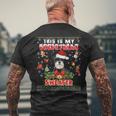 This Is My Christmas Sweater Schnauzer Dog Ugly Merry Xmas Men's T-shirt Back Print Gifts for Old Men