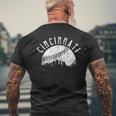Cincinnati Baseball Vintage Baseball Fans Mens Back Print T-shirt Gifts for Old Men