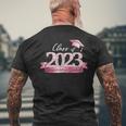 Class Of 2023 Congratulations Graduate Pink Black Outfit Mens Back Print T-shirt Gifts for Old Men