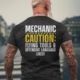 Cool Mechanic For Men Drag Race Automobile Garage Enthusiast Mens Back Print T-shirt Gifts for Old Men