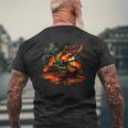 Cool Tank On Flames For Military Tank Lovers Mens Back Print T-shirt Gifts for Old Men