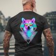 Corgi Dog With Sunglasses Vintage Retro Vaporwave Beach Vibe Mens Back Print T-shirt Gifts for Old Men Corgi Dog With Sunglasses Vintage Retro Vaporwave Beach Vibe Mens Back Print T-shirt Gifts for Old Men