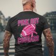 Cougars Pink Out Football Tackle Breast Cancer Men's T-shirt Back Print Gifts for Old Men