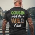 Cousin Of The Wild One Zoo Animal Birthday Safari Jungle Mens Back Print T-shirt Gifts for Old Men