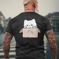 Coworker Pet Swagazon Associate Cute Cat In Cardboard Box Men's T-shirt Back Print Gifts for Old Men