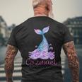 Cozumel Mexico Tropical Mermaid Wave Tail Mens Back Print T-shirt Gifts for Old Men