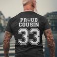 Custom Proud Football Cousin Number 33 Personalized Men's T-shirt Back Print Gifts for Old Men