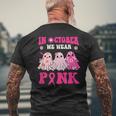 Cute Ghost Wednesday We Wear Pink Halloween Breast Cancer Men's T-shirt Back Print Gifts for Old Men