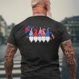 Cute Gnomes American Usa Flag Patriotic Happy 4Th Of July 1 Mens Back Print T-shirt Gifts for Old Men