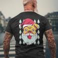 Cute Pug Santa Dog Ugly Christmas Sweater Meme Men's T-shirt Back Print Gifts for Old Men