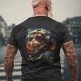 Cymric Cat Armadillo Helmet Sunglasses Men's T-shirt Back Print Gifts for Old Men