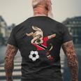Dabbing Dog Trinidad And Tobago Soccer Jersey Football Lover Men's T-shirt Back Print Gifts for Old Men