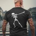 Dabbing Skeleton Halloween Funny Dab Hip Hop Skull Halloween Funny Gifts Mens Back Print T-shirt Gifts for Old Men