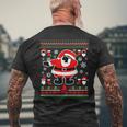 Dabbing Through The Snow Santa Ugly Christmas Sweater Men's T-shirt Back Print Gifts for Old Men