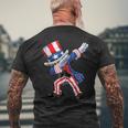 Dabbing Uncle Sam 4Th Of July Independence Day Patriotic Men's Back Print T-shirt Gifts for Old Men