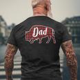 Dad Bison Buffalo Red Plaid Christmas Pajama Family Men's Back Print T-shirt Gifts for Old Men
