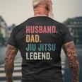 Dad Husband Jiu Jitsu Legend Jiu Jitsu Dad Fathers Day Mens Back Print T-shirt Gifts for Old Men
