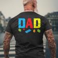 Dad Master Builder Building Bricks Blocks Family Set Parents Men's T-shirt Back Print Gifts for Old Men