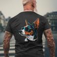 Dad Mom Cool Dog Sunglasses Rat Terrier Mens Back Print T-shirt Gifts for Old Men