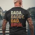 Dada Daddy Dad Bruh Fathers Day Vintage Father Funny Mens Back Print T-shirt Gifts for Old Men