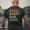 Dada Daddy Dad Dude Fathers Day Evolution Of Fatherhood Men's Back Print T-shirt Gifts for Old Men
