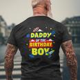 Daddy Of The Birthday Astronaut Boy Outer Space Theme Party Mens Back Print T-shirt Gifts for Old Men