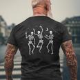 Dancing Skeletons Halloween Happy Dance Skeletons Long Men's T-shirt Back Print Gifts for Old Men