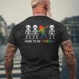 Dare To Be Yourself | Cute Lgbt Les Gay Pride Men Boys Mens Back Print T-shirt Gifts for Old Men