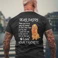 Dear Daddy Golden Retriever Dog Dad Fathers Day Mens Back Print T-shirt Gifts for Old Men
