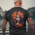 Dia De Los Muertos Mexican Sugar Skull Day Of The Dead Men's T-shirt Back Print Gifts for Old Men