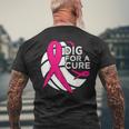 Dig For A Cure Breast Cancer Awareness Volleyball Pink Men's T-shirt Back Print Gifts for Old Men